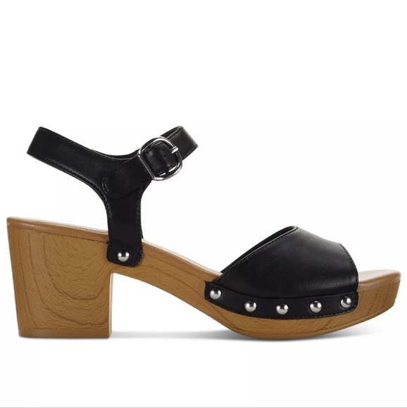 Style & Co Anddreas Platform Block-heel Sandals Black 10.5 - Picture 2 of 8